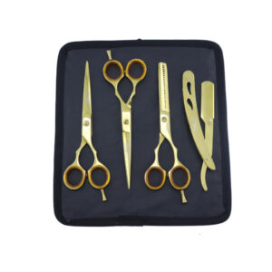 Kit Profissional Tesouras Cabelo Barbeiro + Navalhete Aço - Oferta na Shopee