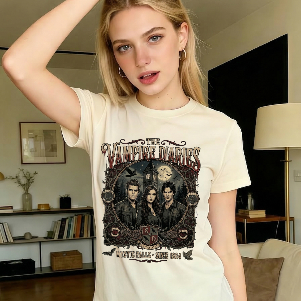 Camiseta The Vampire Diaries TVD Streetwear Vintage Camisa Unissex Minimalista Algodão Premium Camiseta The Vampire Diaries TVD Streetwear Vintage Camisa Unissex Minimalista Algodão Premium - Oferta na Shopee