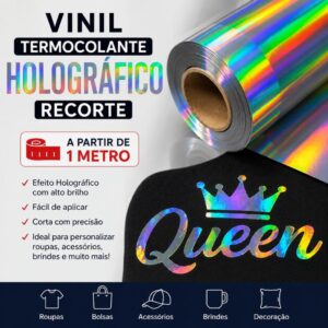 Filme De Recorte Vinil Termocolante Holográfico Metalizado Alta Qualidade - A Partir de 1 metro - Oferta na Shopee