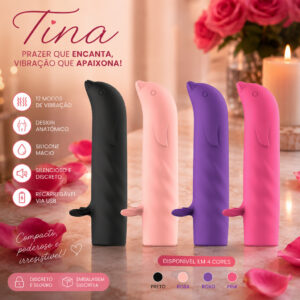 Vibrador de Ponto G - Golfinho Recarregável - Tina - SI - Oferta na Shopee