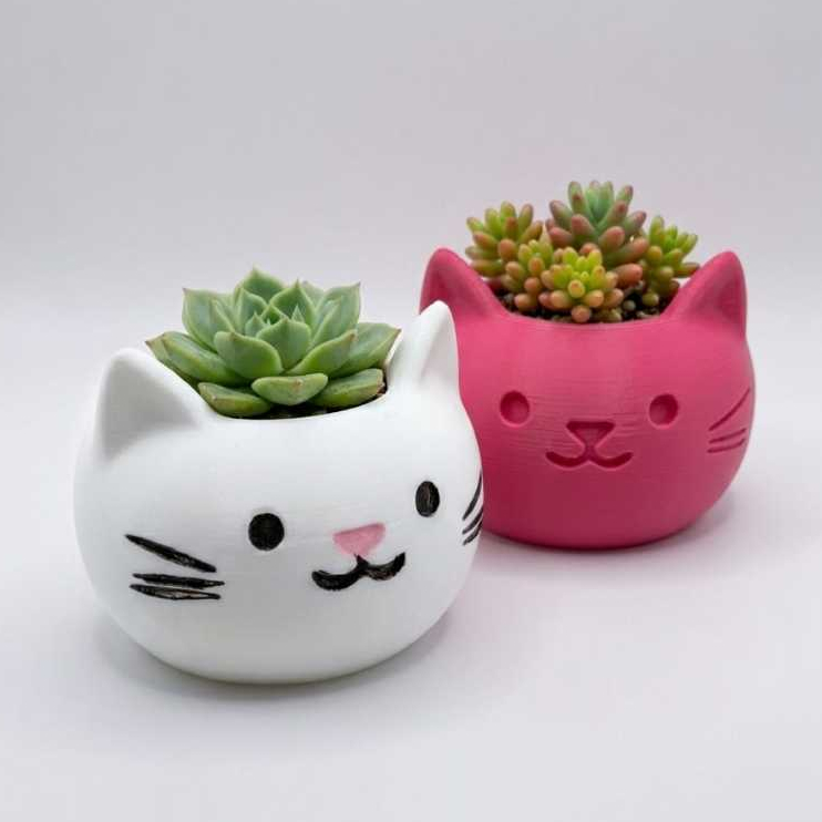 Vaso Cachepot Gatinho Fofo - Suculenta e Decoração - kit 2 unidades Vaso Cachepot Gatinho Fofo - Suculenta e Decoração - kit 2 unidades - Oferta na Shopee
