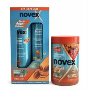 Kit Novex Oleo de Argan Shampoo 300ml + Condicionador 300ml + Mascara 400g - Oferta na Shopee