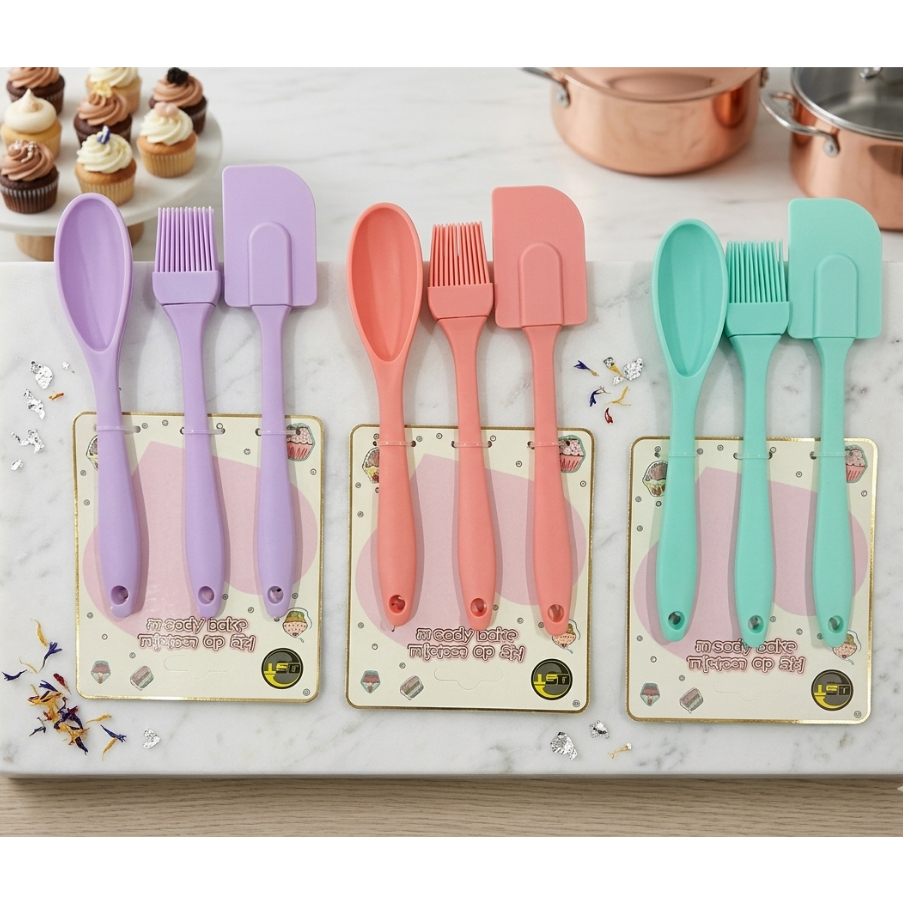 Kit culinário 3 Peças Colher E Pincel Espátula De Silicone Culinário Kit culinário 3 Peças Colher E Pincel Espátula De Silicone Culinário