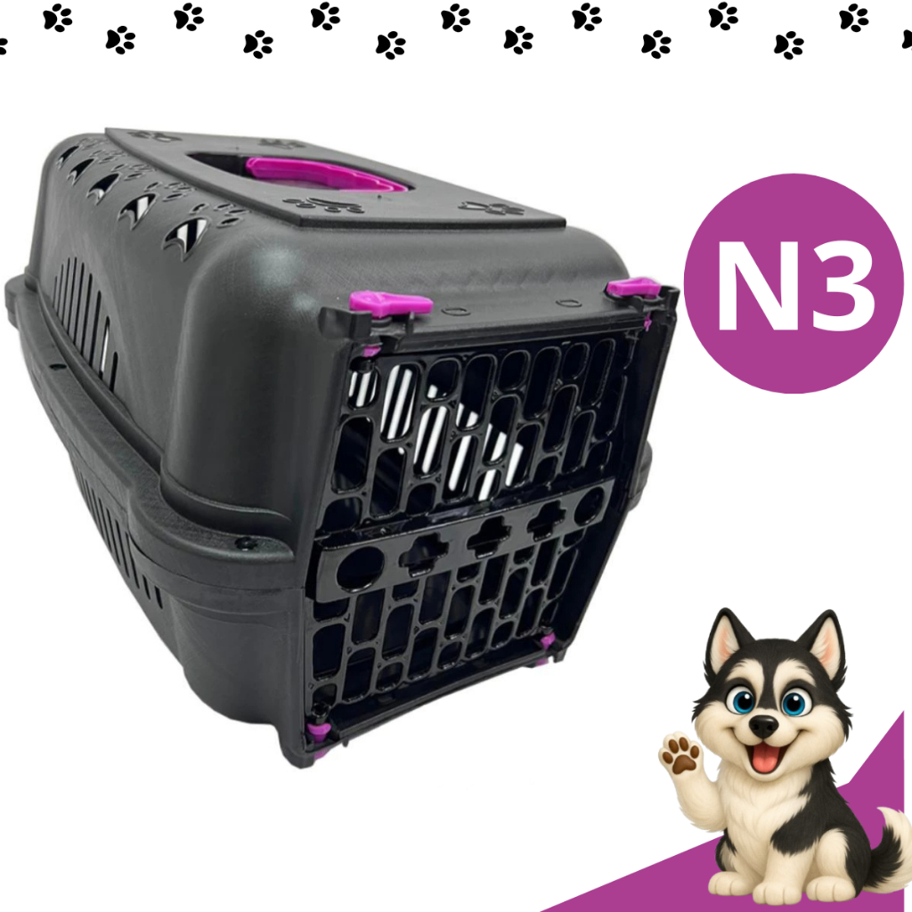Caixa de transporte para animais n3 black durapets Caixa de transporte para animais n3 black durapets - Oferta na Shopee