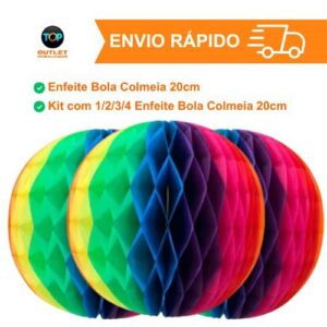 Pompom Balão Bola de Papel Colmeia Colorida Decoração Festa Junina 20cm - Oferta na Shopee