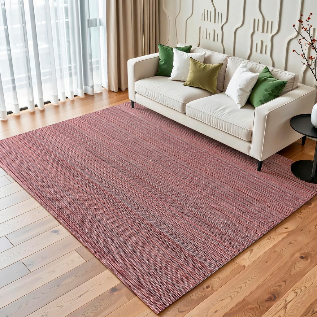 Tapete Sala 100% Algodão 1,40 x 2,00m Verde Vermelho Antiderrapante Decorativo Colorido Tapete Sala 100% Algodão 1