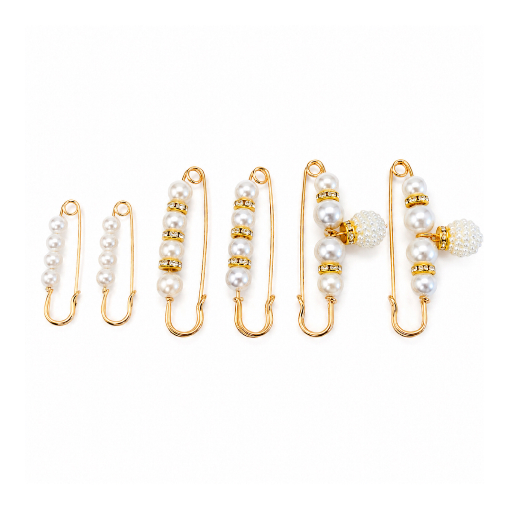 Kit 6/12 Broches Ajustadores de Cintura com Pérola Dourado Sem Costura Kit 6/12 Broches Ajustadores de Cintura com Pérola Dourado Sem Costura - Oferta na Shopee