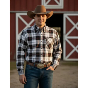 Camisa Laredo Country Masculina Manga Longa Regular Spandex Listrado e Xadrez - Oferta na Shopee