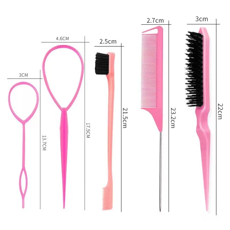 Kit 5 Peças Para Modelagem De Cabelo Pente Ponta Fina de Aço Escova De Cabelo Ferramenta De Trança Kit 5 Peças Para Modelagem De Cabelo Pente Ponta Fina de Aço Escova De Cabelo Ferramenta De Trança - Oferta na Shopee