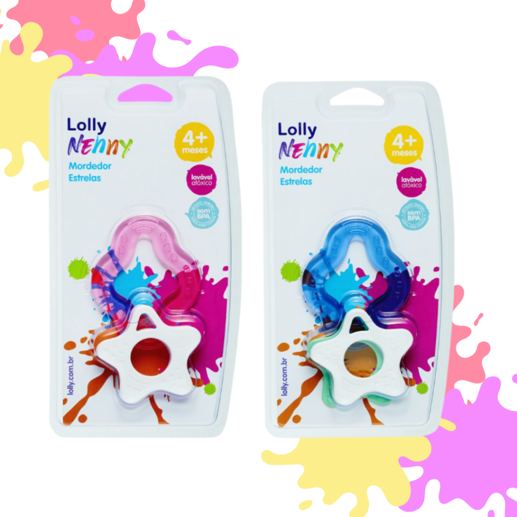 Mordedor Infantil Estrela Lolly Nenny Alivia Dores e Coceira Azul ou Rosa Mordedor Infantil Estrela Lolly Nenny Alivia Dores e Coceira Azul ou Rosa - Oferta na Shopee