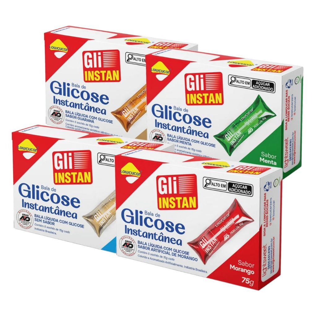 Gli-Instan Glicose Instantânea Cartuchos de 5 unid de 15g Lowçucar – Sabores Gli-Instan Glicose Instantânea Cartuchos de 5 unid de 15g Lowçucar – Sabores