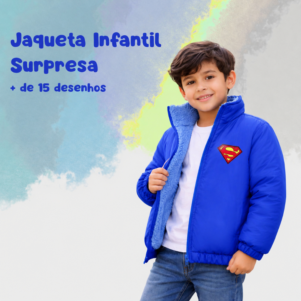Jaqueta Infantil Meninos Inverno Forrado Escolha o Personagem Cor Surpresa Jaqueta Infantil Meninos Inverno Forrado Escolha o Personagem Cor Surpresa