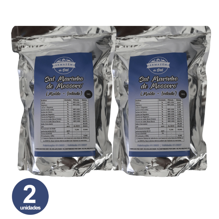 Sal Marinho Mossoró Moído Iodado - 2kg Sal Marinho Mossoró Moído Iodado - 2kg - Oferta na Shopee