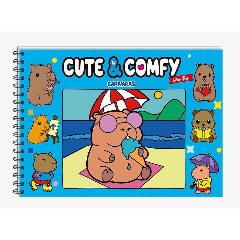 Cute & Comfy Série Big – Capivaras – Capa Dura com Espiral Cute & Comfy Série Big – Capivaras – Capa Dura com Espiral