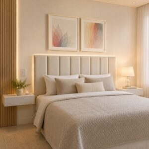 Cabeceira Estofada Modular 60x20 cm – Compatível com Cama Box Solteiro