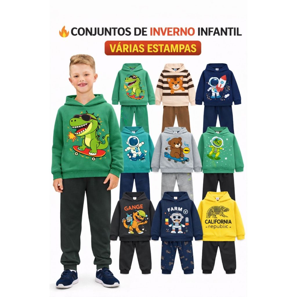 Kits 2 e 6 peças Sortido de Conjunto Menino Moletom Calça Blusa Roupas Masculino Infantil Inverno 1 ao 08 Kits 2 e 6 peças Sortido de Conjunto Menino Moletom Calça Blusa Roupas Masculino Infantil Inverno 1 ao 08 - Oferta na Shopee