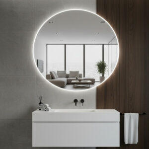 Espelho Redondo Premium Com LED Frio Quente Vidro Cristal Banheiro Quarto Sala Vários Tamanhos - Oferta na Shopee