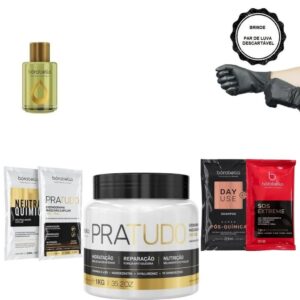 Borabella Cronograma Máscara Pratudo 1kg + Argan 7ml + Sachês - Oferta na Shopee