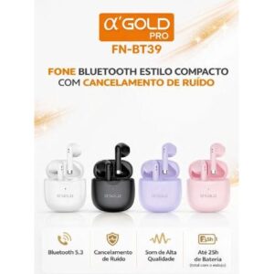 Fone Bluetooth α'GOLD FN-BA39 TWS Touch Alta Qualidade + Case Portátil - Oferta na Shopee