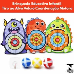 Brinquedo Educativo Infantil Tiro ao Alvo Velcro Coordenação Motora Criança - Oferta na Shopee