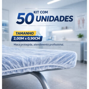 50 Lençol Descartável TNT Branco Maca 2