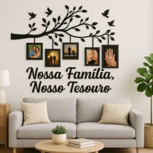 Quadro Decorativo em MDF 10x15– Árvore com Molduras para Fotos de Família Kit Quadro Lar doce lar - Oferta na Shopee