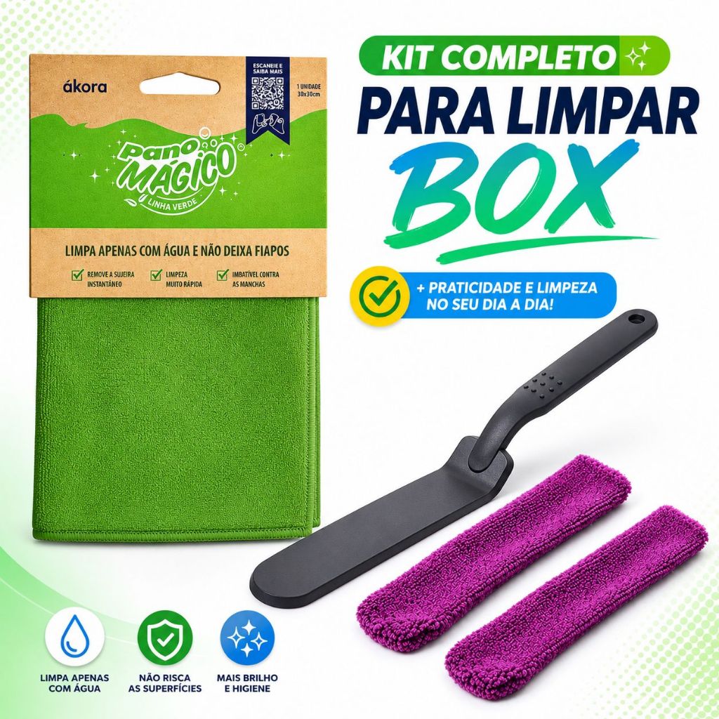 Conjunto Limpeza de Vãos Box e Janela + Limpa Vidro Pano Mágico Poliéster e Poliamida Conjunto Limpeza de Vãos Box e Janela + Limpa Vidro Pano Mágico Poliéster e Poliamida