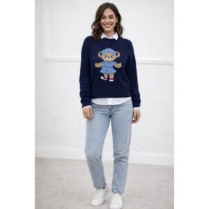 Blusa Feminina Tricot Urso Suéter Bear Ursinho Mousse Polo Inverno Frio Moda Tendência - Oferta na Shopee