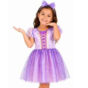 Fantasia Rapunzel Infantil Vestido Princesa Enrolados Soft - Oferta na Shopee