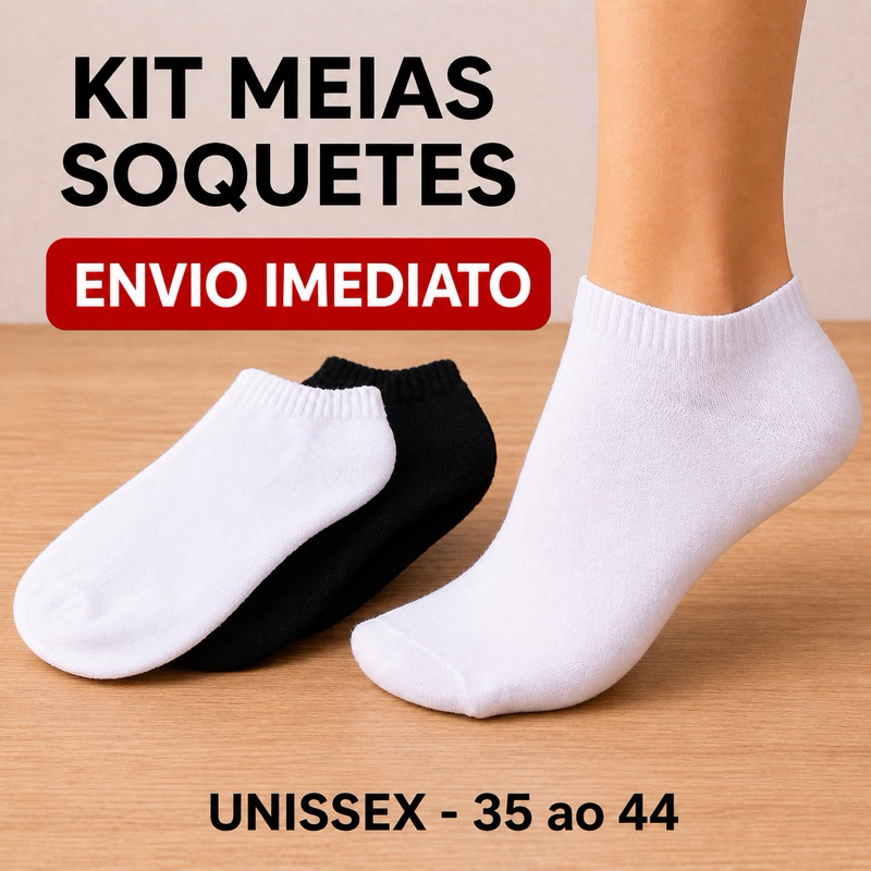 Kit até 12 Pares De Meias Soquete Unissex Feminina Masculina Meia Cano Curto Meia de Algodão Kit até 12 Pares De Meias Soquete Unissex Feminina Masculina Meia Cano Curto Meia de Algodão - Oferta na Shopee