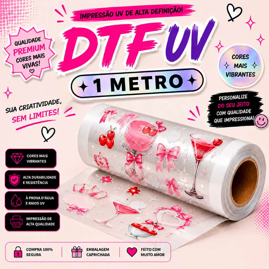 Adesivo DTF UV 1 Metro 29x100 | Transfer UV Alto Relevo | Envio Rápido Adesivo DTF UV 1 Metro 29x100 | Transfer UV Alto Relevo | Envio Rápido - Oferta na Shopee