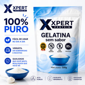 Gelatina Bovina Pura Sem Sabor e Incolor 500g - Xpert Protein - Oferta na Shopee