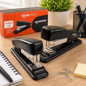 Kit 2 Grampeadores Metal Preto 25 Folhas 11