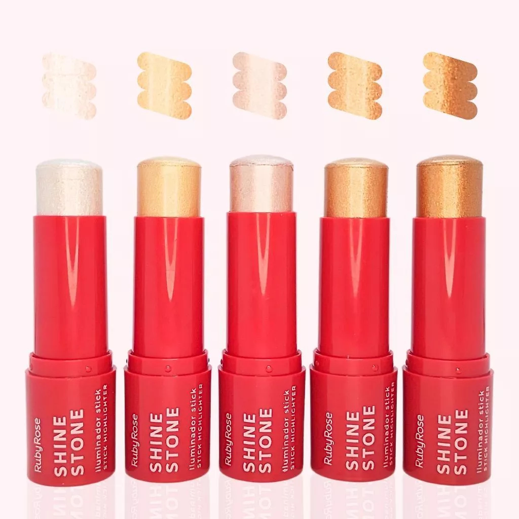 Iluminador Stick Shine Stone Linha Rosa Ruby Rose Iluminador Bastão Iluminador Stick Shine Stone Linha Rosa Ruby Rose Iluminador Bastão