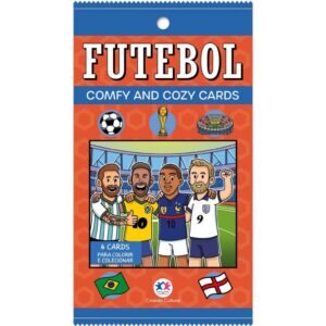 FUTEBOL CRAQUES - COMFY AND COZY 4 CARDS PARA COLORIR E COLECIONAR - VOL. -1 - Oferta na Shopee