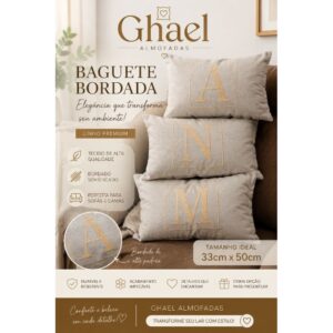 Capa Almofada em Linho  Premium com Enchimento e ziper - Oferta na Shopee