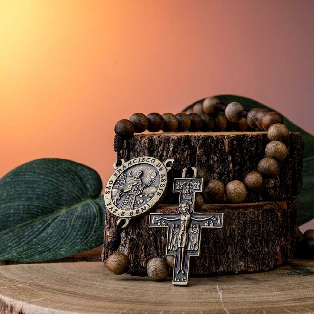 Terço Missão de São Francisco de Assis em Madeira Imbuia 8mm Terço Missão de São Francisco de Assis em Madeira Imbuia 8mm - Oferta na Shopee