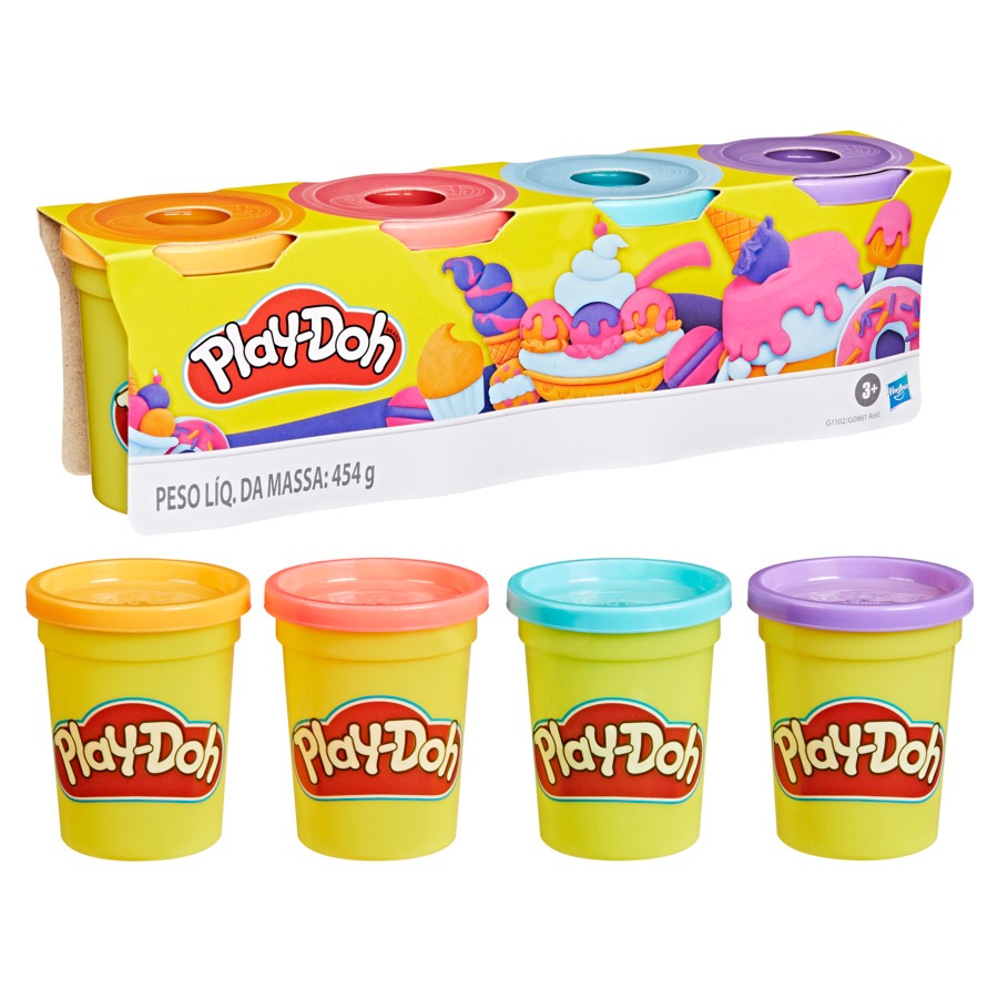Massinha Play Doh 4 potes sortido G0861 Massinha Play Doh 4 potes sortido G0861