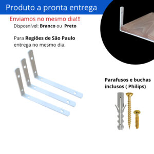 Kit 10 peças de Suportes de 15 cm para Prateleiras + Kit Instalação - Oferta na Shopee