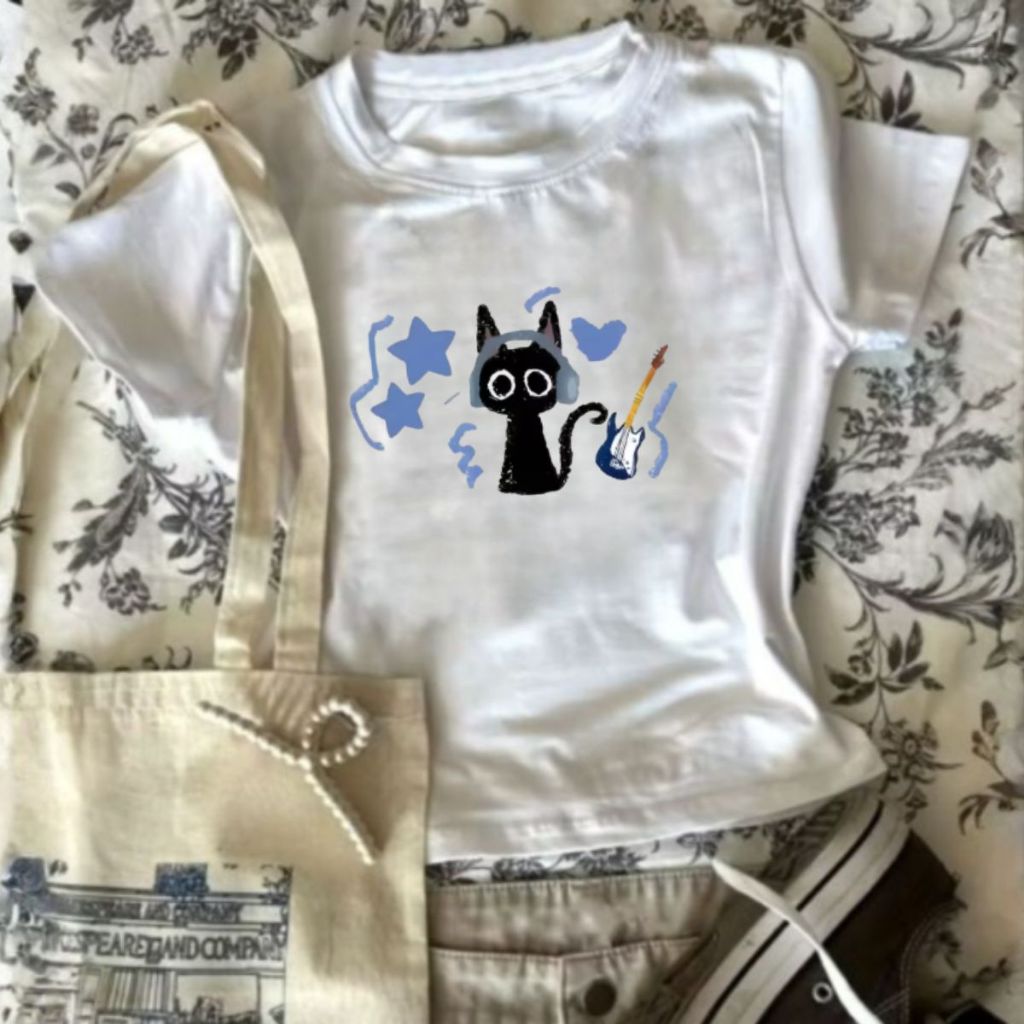 Cropped Vintage Gatinho Fofo Estilo Coreano Y2k Roupa Feminina Casual Cropped Vintage Gatinho Fofo Estilo Coreano Y2k Roupa Feminina Casual - Oferta na Shopee