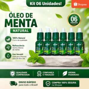 KIT 06 UNIDADES – ÓLEO DE MENTA NATURAL APINIL - Oferta na Shopee