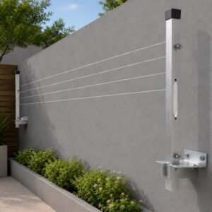 Varal de Alumínio Reforçado Retrátil De Parede Para Roupas Suporta Até 80kg Apartamento Lavabo - Oferta na Shopee