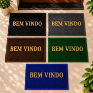 Kit Tapete Capacho Bem-Vindo Emborrachado para Porta Antiderrapante Cores Sortidas - Oferta na Shopee