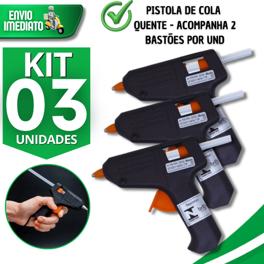Jogo Pistola Bivolt Cola Quente Profissional Artesanato Escolar Escritório Com Bastão Multiuso Jogo Pistola Bivolt Cola Quente Profissional Artesanato Escolar Escritório Com Bastão Multiuso - Oferta na Shopee