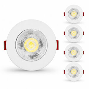 Kit 5 Spot LED  Embutir 7W Redondo Branco Quente ou Frio Bivolt - Oferta na Shopee