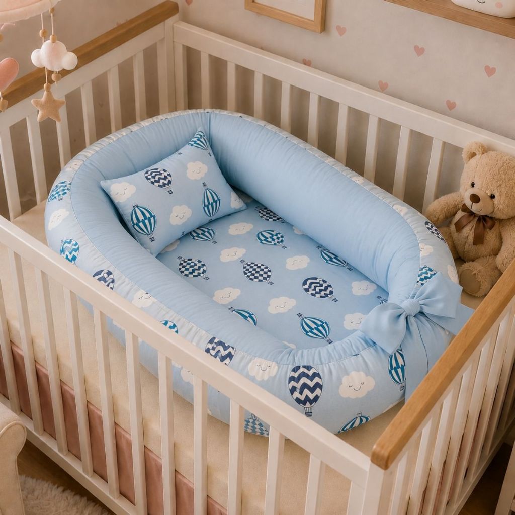Ninho Redutor Berço Bebe Almofada Anatômica Enxoval Menina Menino Rosa Azul Balão Ninho Redutor Berço Bebe Almofada Anatômica Enxoval Menina Menino Rosa Azul Balão