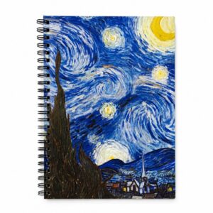 Cadernico Espiral Buendía – Noite Estrelada Folhas Decoradas - Oferta na Shopee