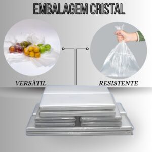 Saco Plástico PE Transparente 1 KG Varias Medidas Espessuras Embalagem Cristal PE - Oferta na Shopee