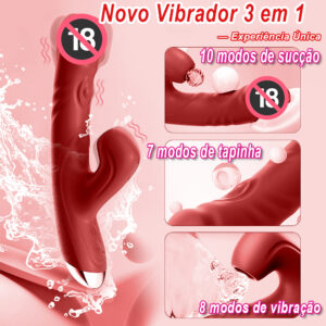 Vibrador Feminino 3 em 1 com Sucção Vibração e Tapinhas Multifretes USB Recarregável · Estimulador - Oferta na Shopee