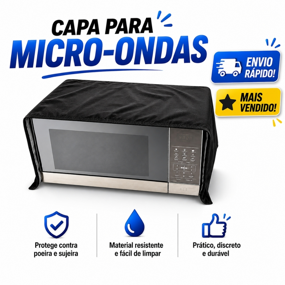 Capa Protetora Para Microondas Impermeável Napa Preta BEMPRAT Capa Protetora Para Microondas Impermeável Napa Preta BEMPRAT - Oferta na Shopee